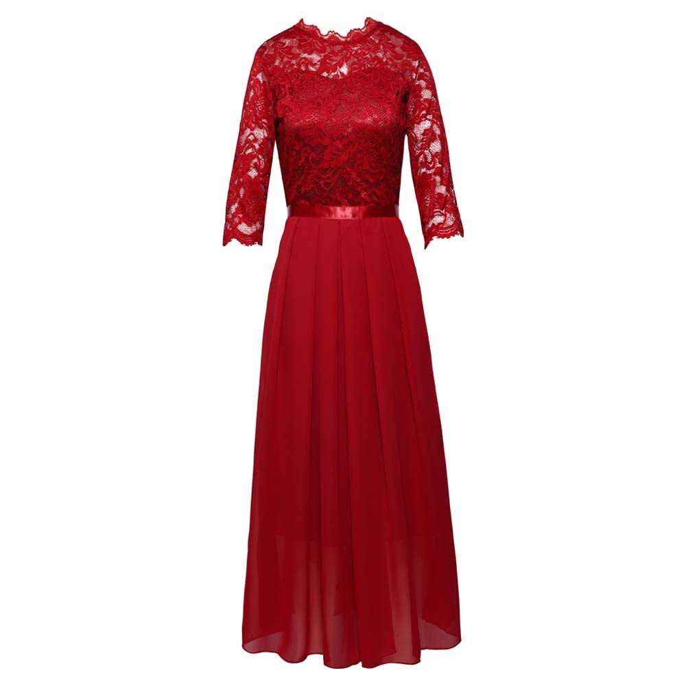 Lace Dress Women Green Black 2021 Spring Summer New Europe Fashion Chiffon Stitching Party Maxi Dresses Vestidos Feminina CX1345