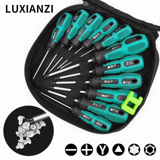 LUXIANZI Torx Screwdriver Set Hand Multi-tool Kit Magnetic Bit Insulated Handle Screw Driver Repair Tools For Home Manual