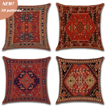 2021 New Ethnic Persian Carpet Print Linen Pillows Case Hot Bohemian Decorative Geometric Throw Pillows Sofa Couch Home Decor