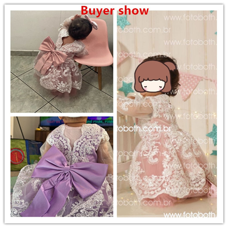12M Baby Girl 1 Year Birthday Dress Newborn Christening Gown Infant Girls Dress Toddler Baptism Dresses Little Baby Vestidos