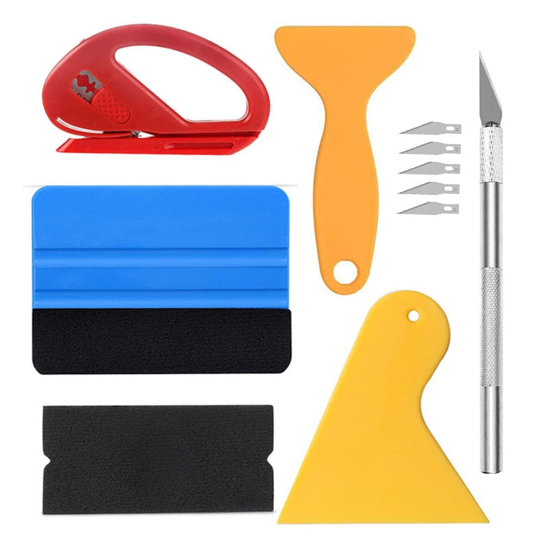 Car Film Wrap Tool Kit Squeegee Set Vinyl Scraper Cutter for Vehicle Window Tint Car Accessories Wrapping Tools Vinyl Spatula