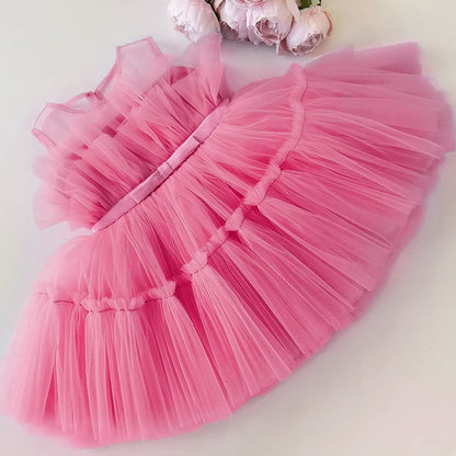 Baby Girl Dress Cute Bow Newborn Princess Dresses for Baby 1 Year Birthday Dress Toddler Infant Party Dress Christening Gown