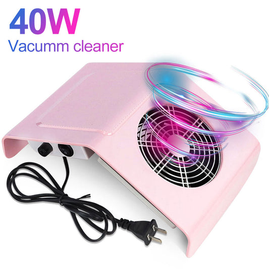 40W Pink or white Nail Dust Collector Nail Suction Fan Nail Dust Vacuum Cleaner Machine with 2 Dust Collecting Bag Salon Tools