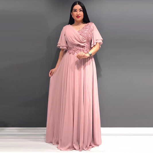MD African Turkey Chiffon Dresses For Women 2023 Summer Short Sleeve Robe Dubai Muslim Kaftan Abayas Ankara Dashiki Outfit Dress