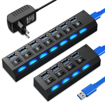 Usb Hub 3 0 Hub Usb Splitter Several Ports Multi Usb Hub 3.0 Hab power Adapter Extensor Computer Accessories switch usb For Home