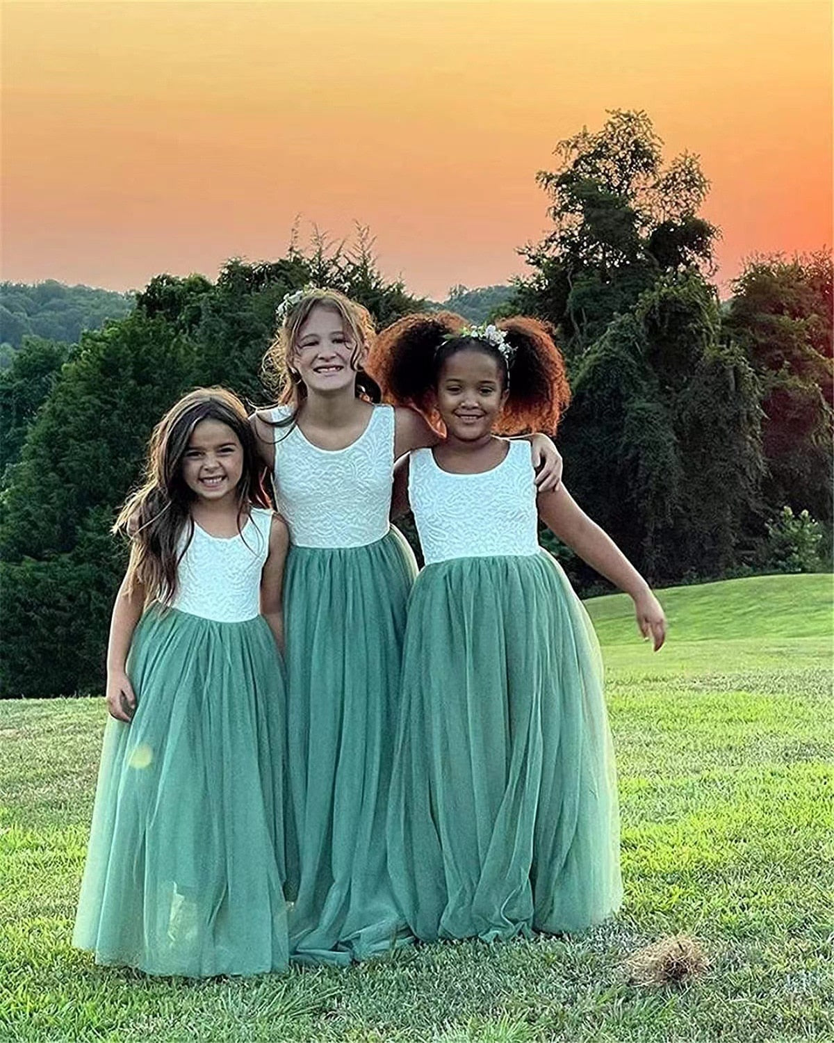 Flower Girl Dress Baby Kids Summer Princess Party Lace Wedding Birthday Dresses Children Clothing 2 4  6 8 10 12 14