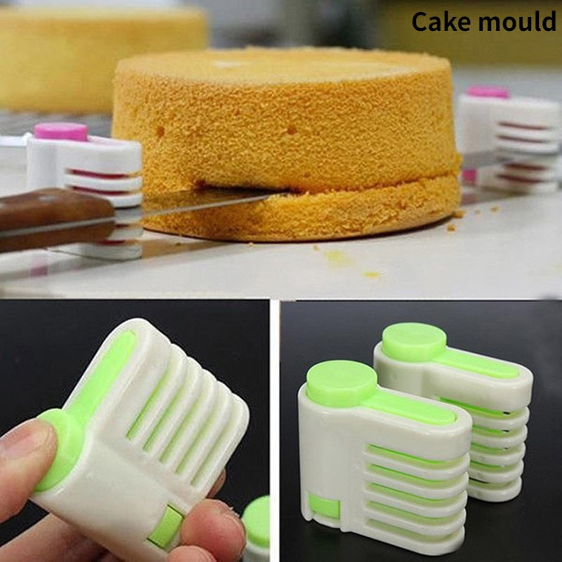 2pcs 5-layer Bread Slicer, Food Grade Plastic Cake, Bread Cutter, Cutter, Knife, Separator, Toaster, Slicer, Baking Tool