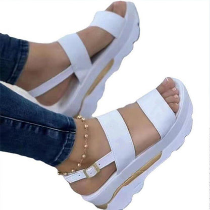 Women Shoes Spring Summer Sandals Peep Toe Shoes For Women Retro Women&#39;s Shoes Lightweight Sandals Platform Solid Color Footwear