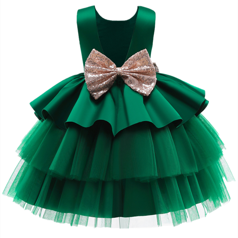 Toddler Baby Girl Dress  Big Bow Baptism Dress for Girls First Year Birthday Party Wedding Dress Baby Clothes Tutu Fluffy Gown