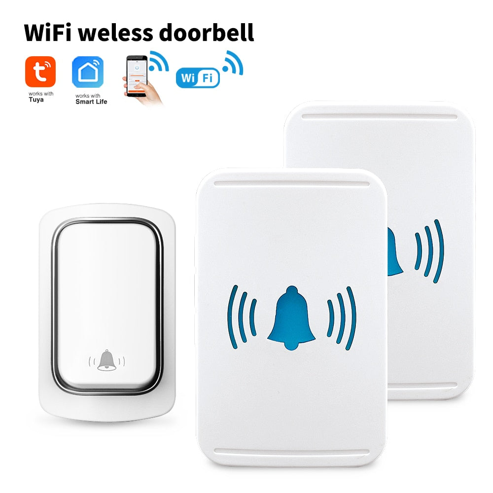 Tuya WiFi Wireless Doorbell No battery required waterproof Outdoor wireless doorbell Smart life app setting Smart Door bell