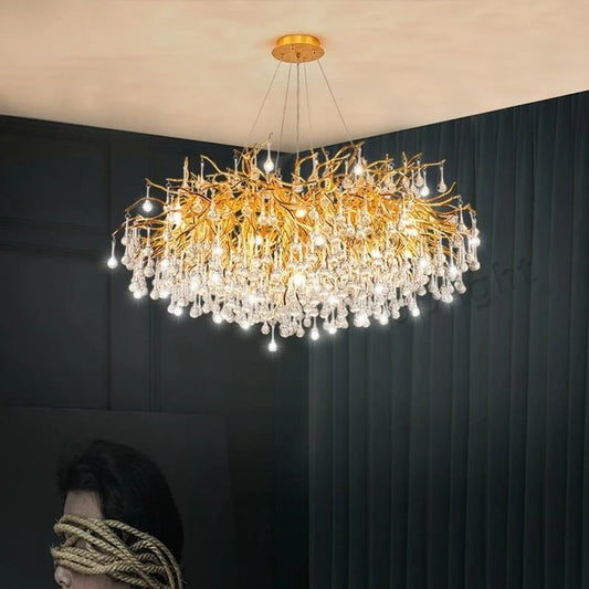 American Luxury Crystal Ceiling Chandelier Modern Lustre Living Dining Bedroom Hanging Lamp Hotel Hall Home Decor Pendant Lights