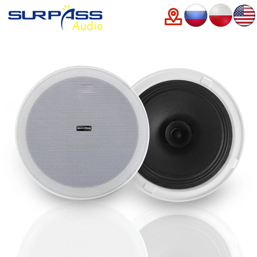 Surpass Audio Surround Sound Speakers System 6inch Ceiling Loudspeakers 8Ohm Roof Speaker for Home Background Music Audio Cinema