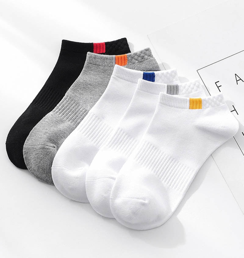 10 Pieces=5 Pairs/lot Men Socks Mesh Breathable Short Casual Socks Summer Cotton Sports Socks Absorb Sweat Ankle Socks Set Meias