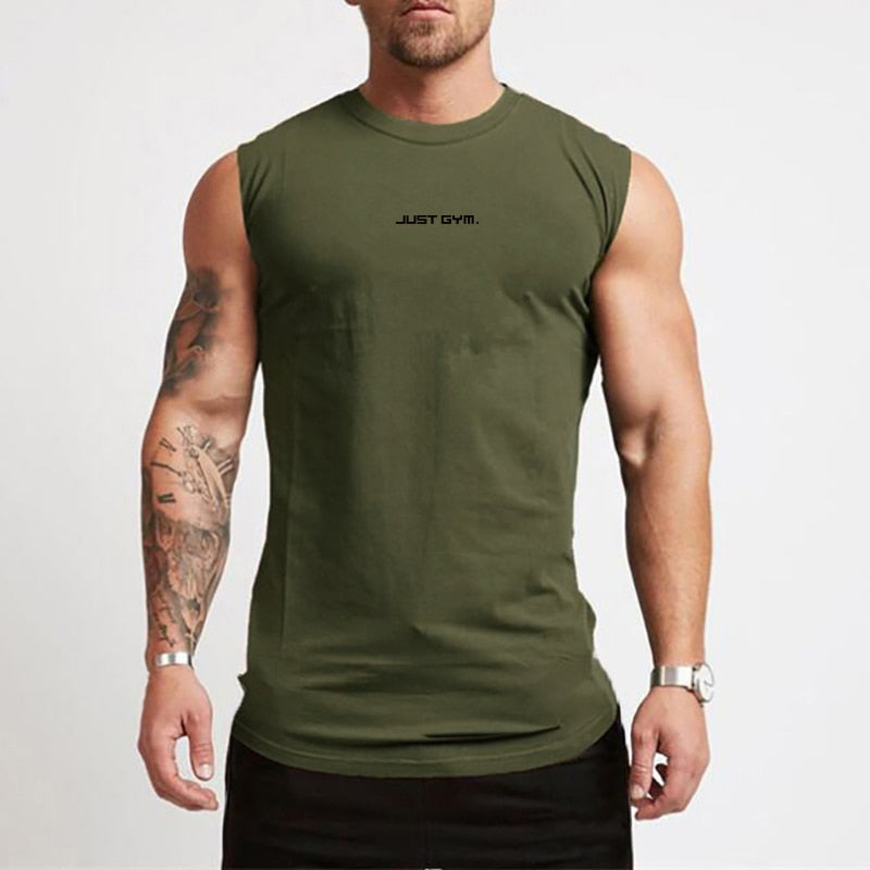 Summer Gym Tank Top Men Cotton Bodybuilding Fitness Sleeveless T Shirt Workout Clothing Mens Compression Sportswear Muscle Vests