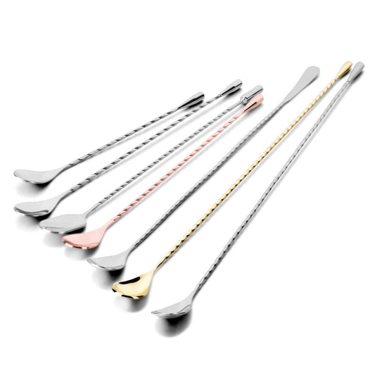 30/40/50cm Stainless Steel Stir Bar Spoon Mixing Ounces Cocktail Scoops Spiral Pattern Bartender Tools Teadrop Spoon Bar Tool