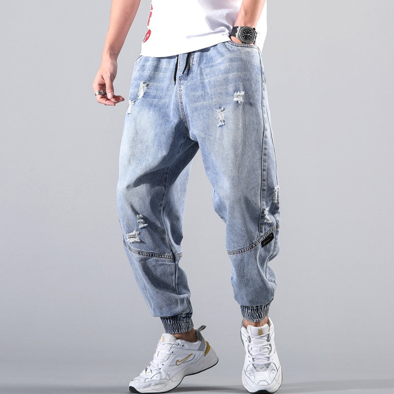 Streetwear Hip Hop Cargo Pants Men&#39;s jeans Cargo Pants Elastic Harun pants Joggers Pants 2022 Autumn and Winter