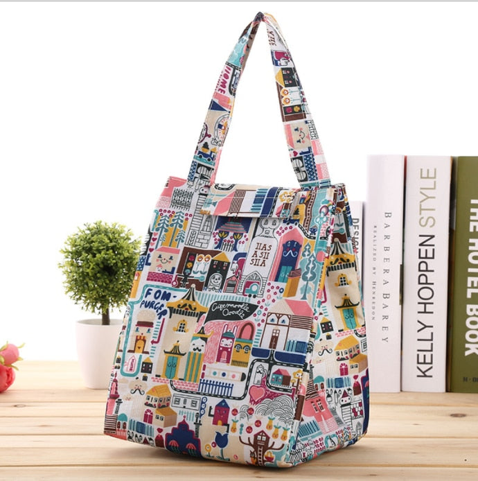 Fashion Lunch Bag Insulated Thermal  Lovely Cat Multicolor Breakfast Box Bags Women Portable Hand Pack Picnic Travel Products