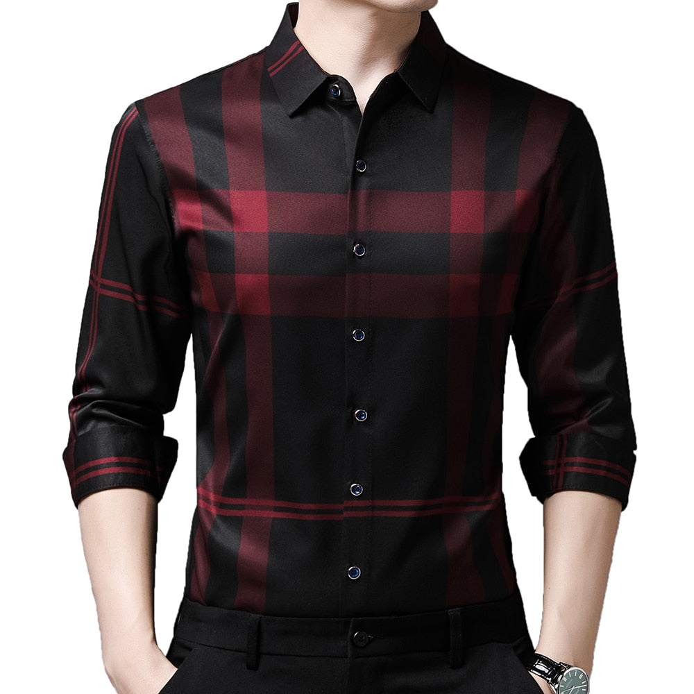 2022 brand designer striped mens shirts for men clothing korean fashion long sleeve shirt luxury dress casual clothes jersey 914