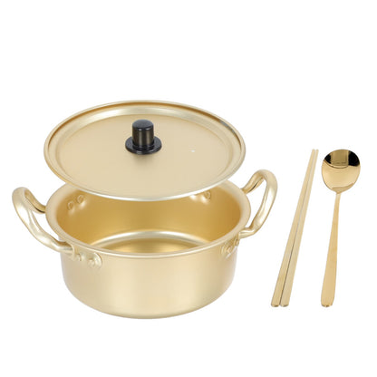 Yellow Outdoor Decor Korean Ramen Pot Noodle Lid Cauldron Aluminum Stock Household Cookware Portable Cooking Instant