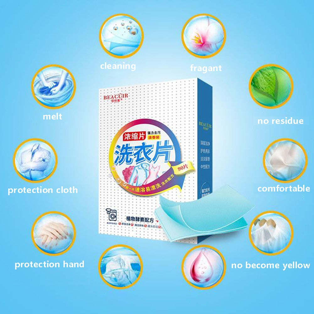 180PCS Laundry Detergent Natural Laundry Tablets Washing Powder Home Cleaning Products Supplies Total Two Box