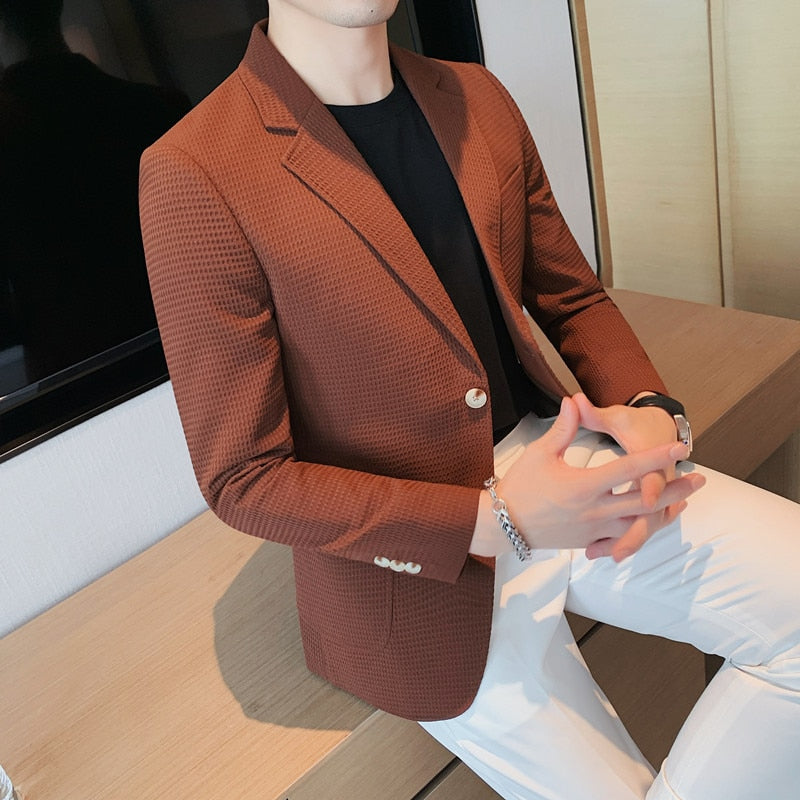 2022 Casual Suit Jackets Blazer for Men Wedding Slim Fit Outwear Oversized Single Breasted Blazers Elegant Luxury Coats Korean