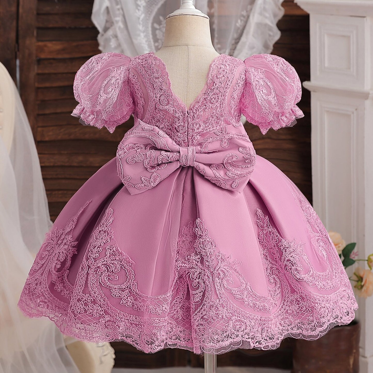 12M Baby Girl 1 Year Birthday Dress Newborn Christening Gown Infant Girls Dress Toddler Baptism Dresses Little Baby Vestidos