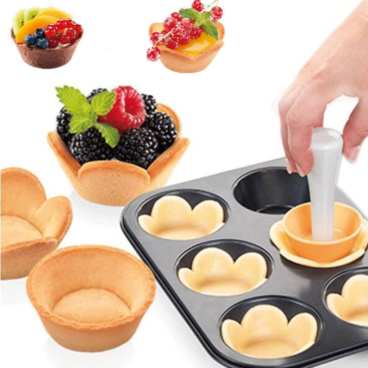 Baking Tool Pastry Dough Tamper Kit Kitchen Flower Round Cookie Cutter Set Cupcake Muffin Tart Shells Mold Baking Accessories