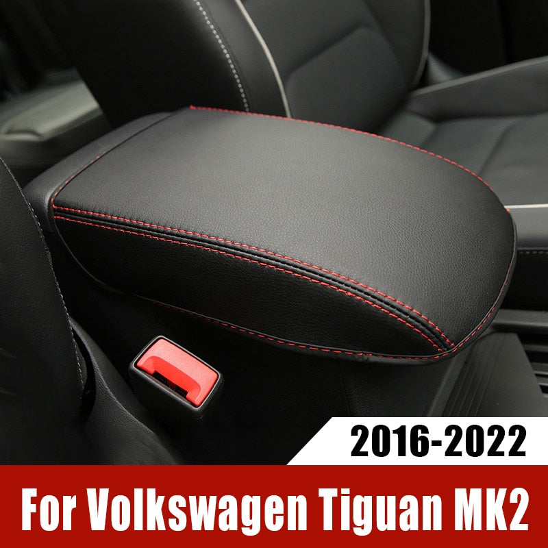 For Volkswagen VW Tiguan mk2 2016-2020 2021 2022 Armrest Console Pad Cover Cushion Support Box Armrest Top Mat Liner Car Styling