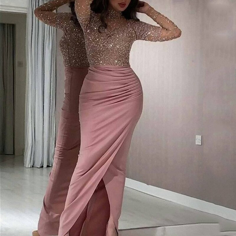 Sexy Buttocks Ball Gown Dress for Women Party Evening Night Wear Slim Elegant Ladies Long Dresses Fashion Hollow Out Tops Robe