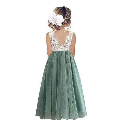 Flower Girl Dress Baby Kids Summer Princess Party Lace Wedding Birthday Dresses Children Clothing 2 4  6 8 10 12 14