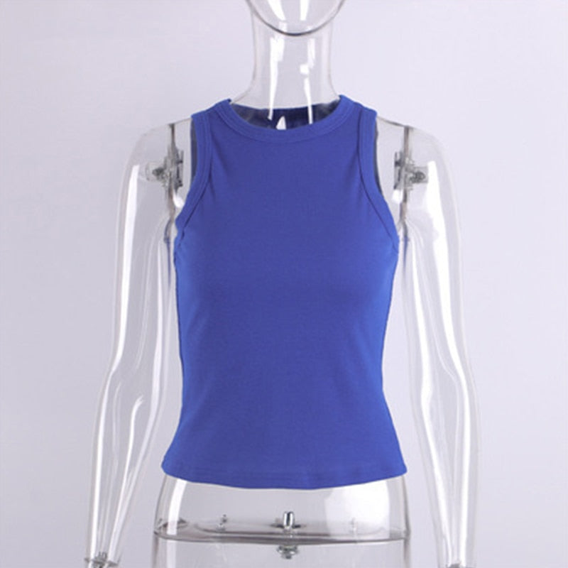 Summer Sexy Backless Tank Top Women Sleeveless Vest Quality Y2k Knitted Camis Tank Tops Women Casual Solid Color Basic Camisole