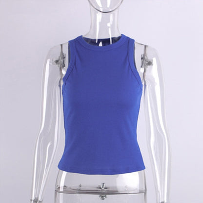 Summer Sexy Backless Tank Top Women Sleeveless Vest Quality Y2k Knitted Camis Tank Tops Women Casual Solid Color Basic Camisole