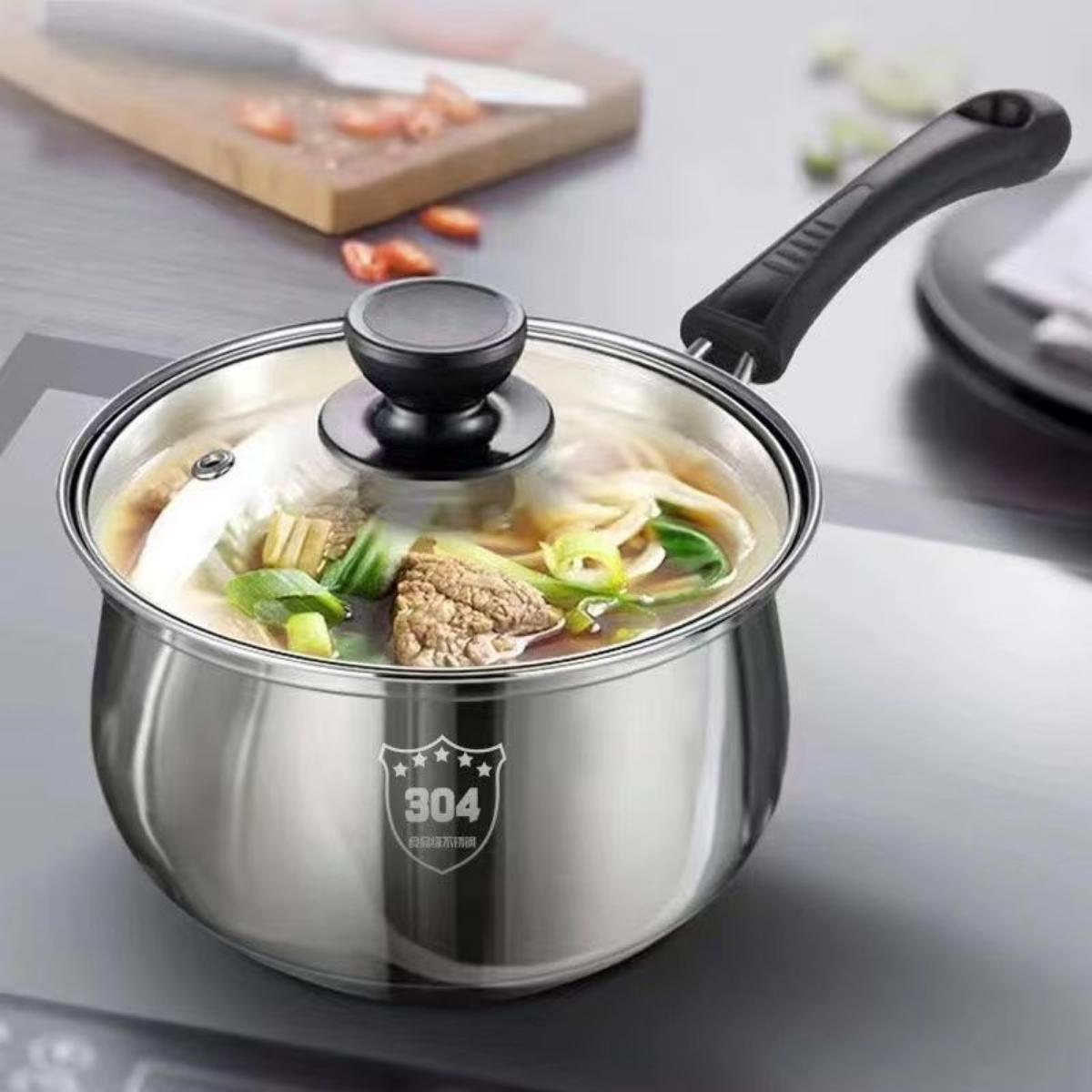 304 thick stainless steel pot food grade milk pot home cooking soup cooking porridge pot gas stove induction stove universal