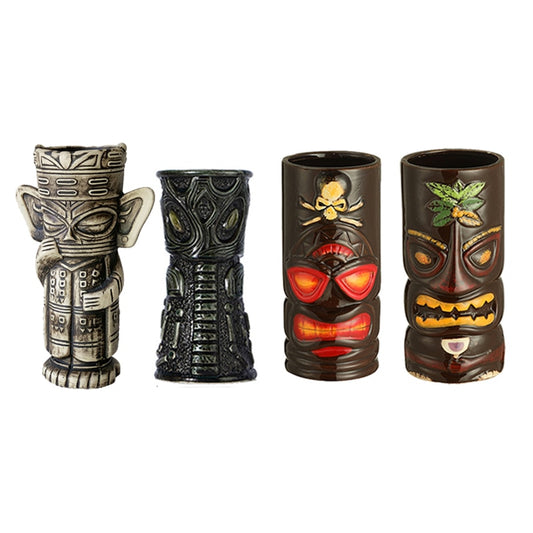 Ceramic Tiki Mug Creative Porcelain Beer Wine Mug Cup Bar Tool ,Exotic Cocktail Glasses, Tiki Bar