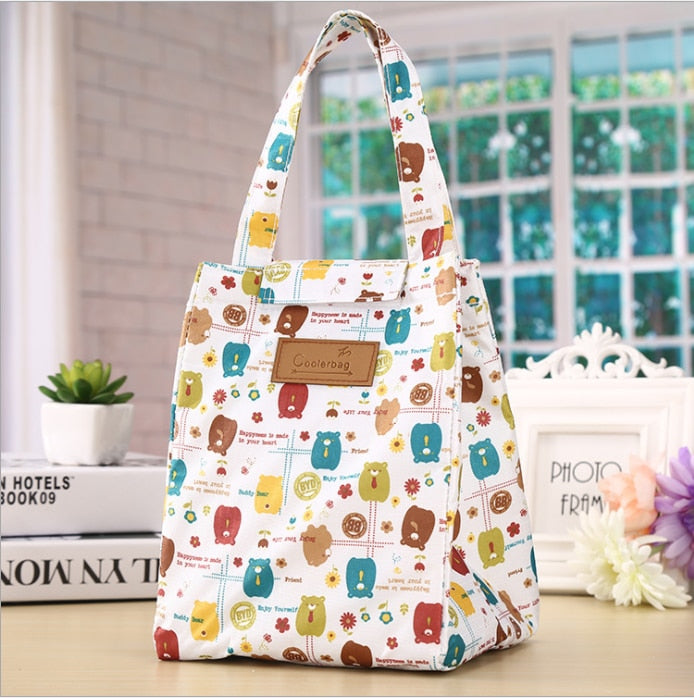 Fashion Lunch Bag Insulated Thermal  Lovely Cat Multicolor Breakfast Box Bags Women Portable Hand Pack Picnic Travel Products