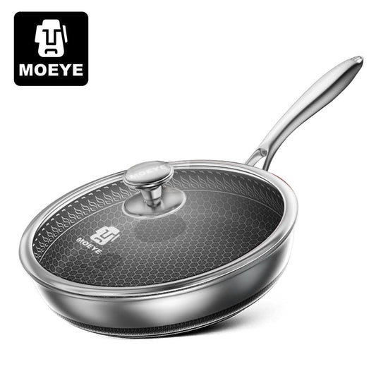 MOEYE Frying Pan 316L Stainless Steel Pan 28/30/32 Kitchen Nonstick Pan Cooking Skillet Kitchen Nonstick Skillet Induction Pan