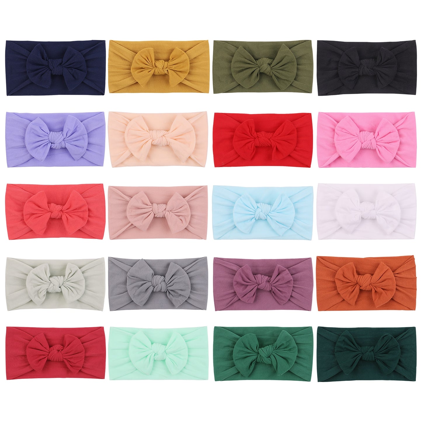 Solid Color Broadside Bowknot Headband for Kids Girls Elastic Hair Band Baby Hairband Boutique Turban Headwear Hair Accessories