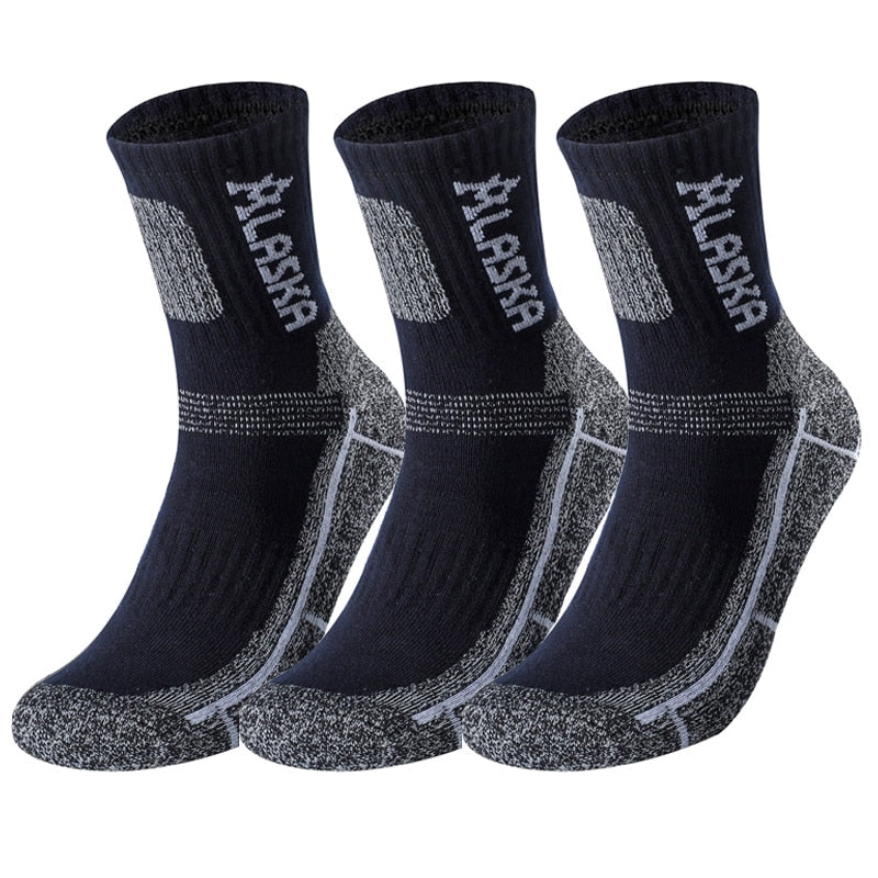 3 Pairs/Set Winter Professional Men&#39;s Sports Sock Outdoor Keep Warm Cycling Running Hiking Skiing Thermal Spring Men Crew Socks