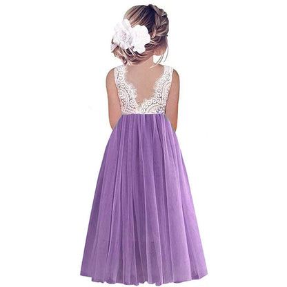 Flower Girl Dress Baby Kids Summer Princess Party Lace Wedding Birthday Dresses Children Clothing 2 4  6 8 10 12 14