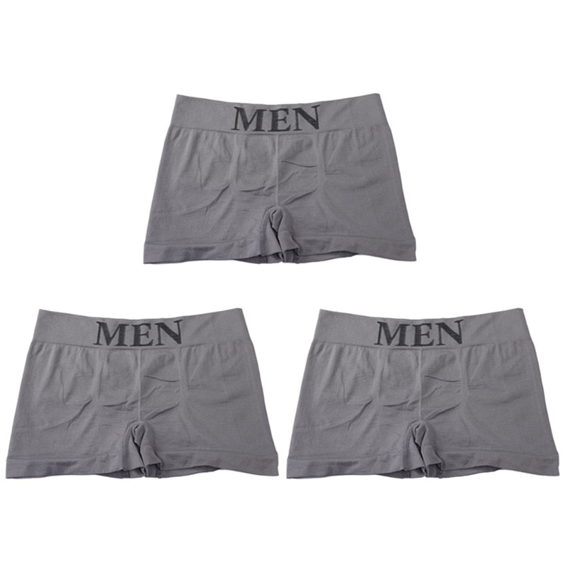 3Pcs/Lot Men&#39;s Panties Underwear Boxers Breathable Man Boxer Solid Underpants Comfortable Male Brand Shorts Black Blue Underwear