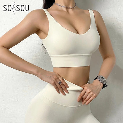 SOISOU Nylon Tracksuits Women's Yoga Set Sports Suit Gym Fitness Bra Leggings Women Lounge Wear Crop Tops Sexy 18 Colors