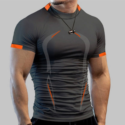 Summer Gym Shirt Sport T Shirt Men Quick Dry Running Shirt Men Workout Tees Fitness Tops Oversized Short Sleeve T-shirt Clothes