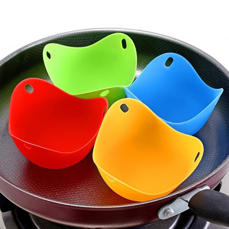 Egg Poachers Silicone Molds Cooker Tools Pancake Cookware Bakeware Steam Eggs Plate Tray Healthy Novel Kitchen Accessories