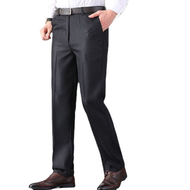 Formal Pants Men&#39;s Summer Thin Autumn Thick Black Blue Grey Stretch Bussiness Loose Suit Big Plus Size Office Trousers YYQWSJ