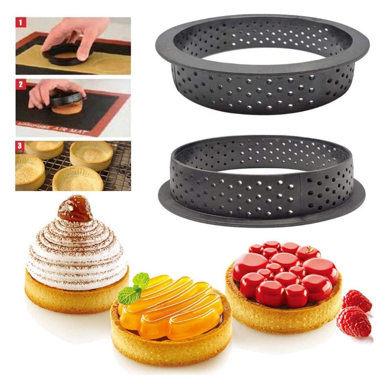 Baking Utensils Plastic Mousse Circles DIY French Dessert Baking Tray Round Square Pie Circles Baking Tools Cake Mold Cooking