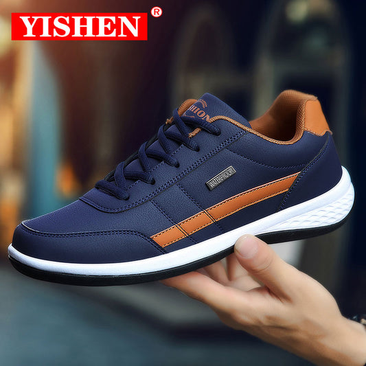 YISHEN Men Shoes Sneakers Leather Casual Shoe Outdoor Leisure Sneakers Non-slip Footwear Men Vulcanized Shoes Zapatos De Hombre