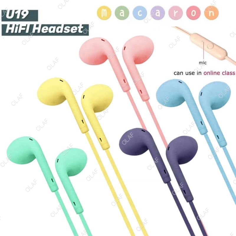 Universal 3.5mm Stereo In-Ear Headphones Sport Music Earbud Handfree Wired Headset Earphones with Mic For Xiaomi Huawei Samsung