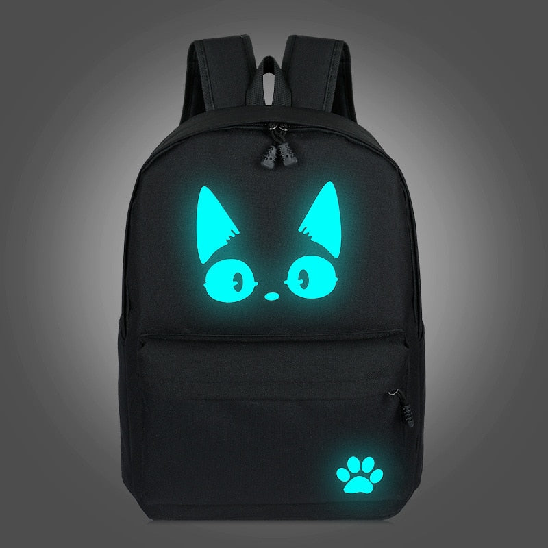 2021 School Backpacks For Teenage Boy Girls Luminous Cartoon Bag Schoolbag Bag For Teenagers Student Cute Cat Backpack to School