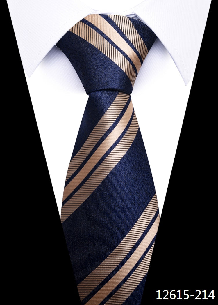 8 cm Tie Men Gravatas Classic Many Color Newest design Silk Necktie Shirt Accessories Striped Sky Blue Man&#39;s Office