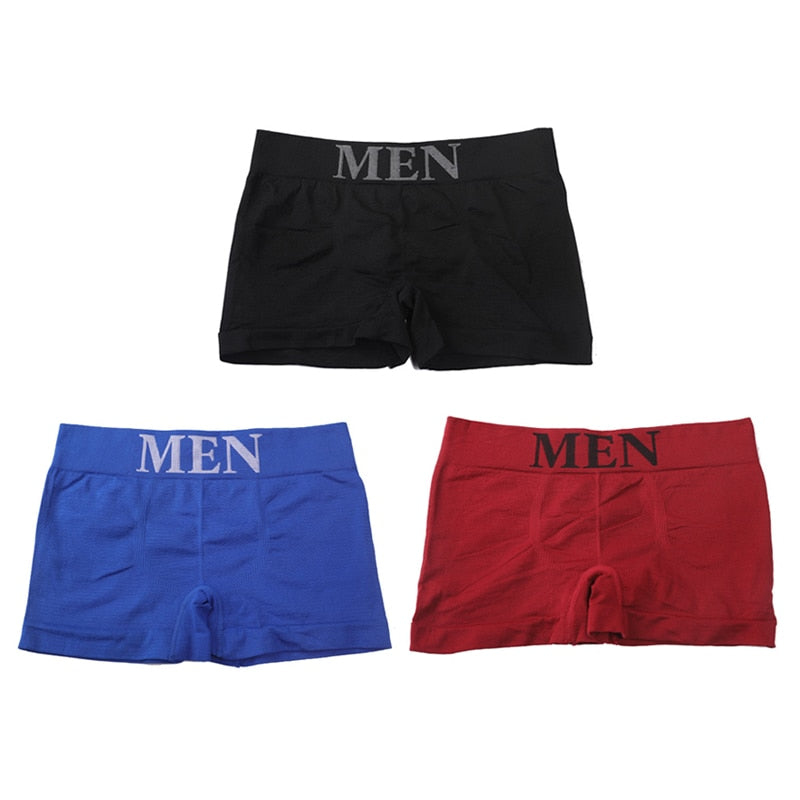 3Pcs/Lot Men&#39;s Panties Underwear Boxers Breathable Man Boxer Solid Underpants Comfortable Male Brand Shorts Black Blue Underwear